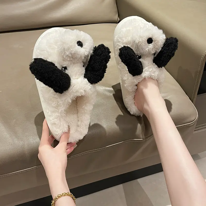 Winter Puppy Cotton Slippers, Home Shoes, Student Fashion Home Wholesale, Can Be Worn Outside, Couple Style, Plus Velvet, Home Leisure