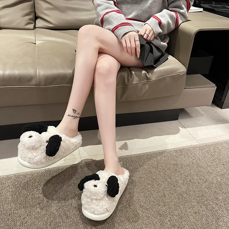 Winter Puppy Cotton Slippers, Home Shoes, Student Fashion Home Wholesale, Can Be Worn Outside, Couple Style, Plus Velvet, Home Leisure