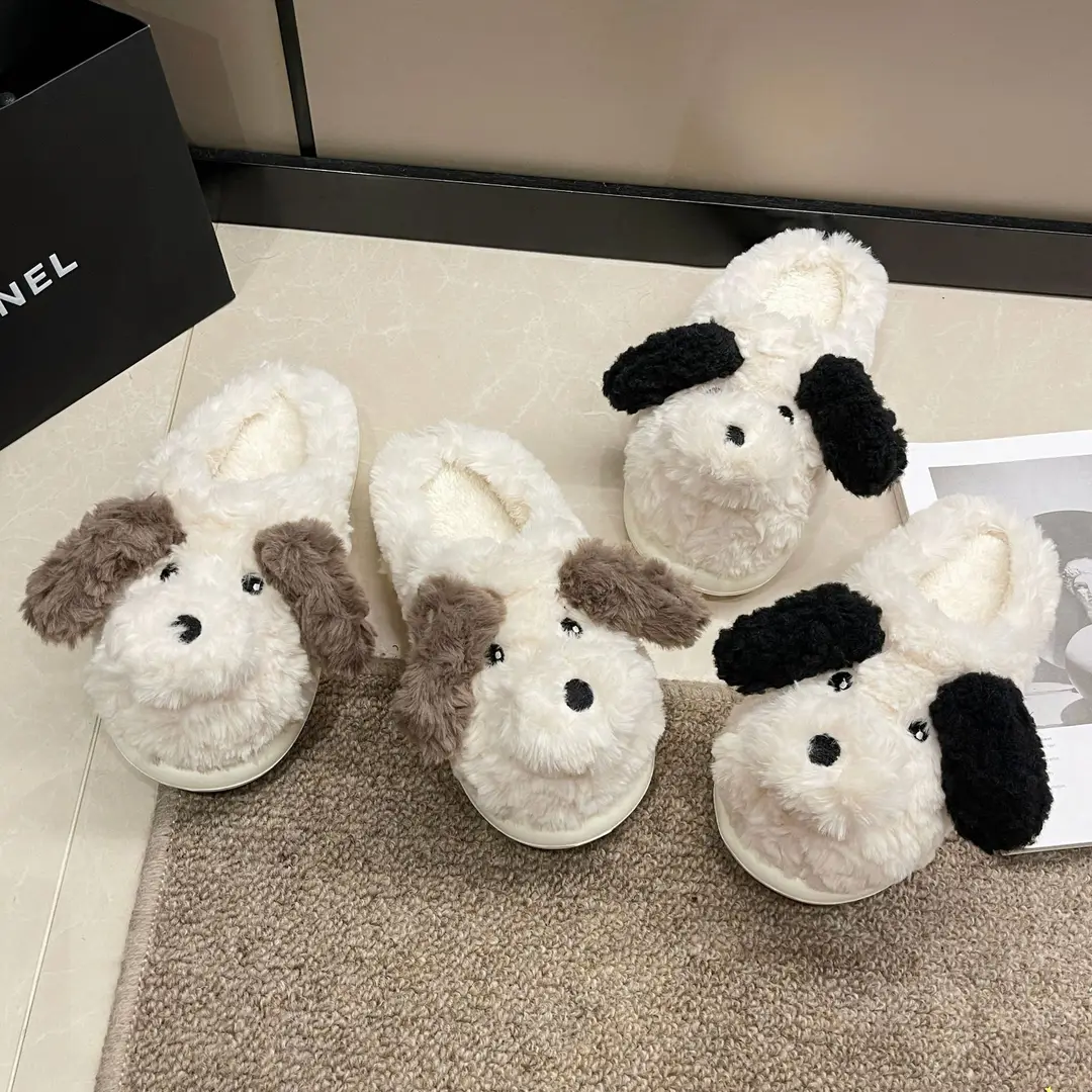 Winter Puppy Cotton Slippers, Home Shoes, Student Fashion Home Wholesale, Can Be Worn Outside, Couple Style, Plus Velvet, Home Leisure — feature 14