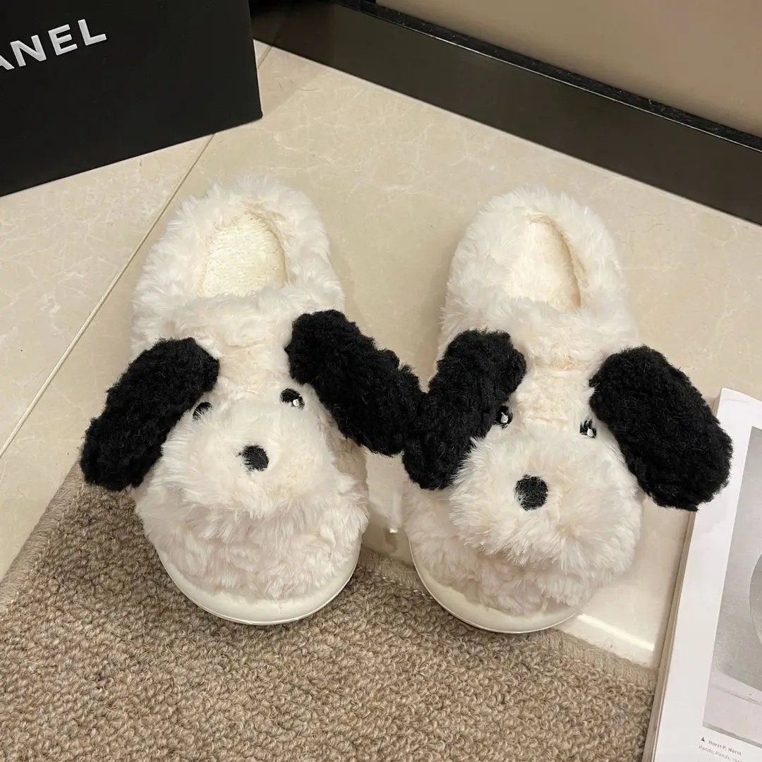 Winter Puppy Cotton Slippers, Home Shoes, Student Fashion Home Wholesale, Can Be Worn Outside, Couple Style, Plus Velvet, Home Leisure — feature 15