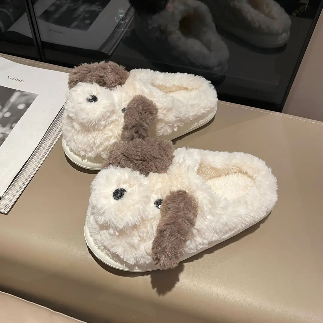 Winter Puppy Cotton Slippers, Home Shoes, Student Fashion Home Wholesale, Can Be Worn Outside, Couple Style, Plus Velvet, Home Leisure — feature 18