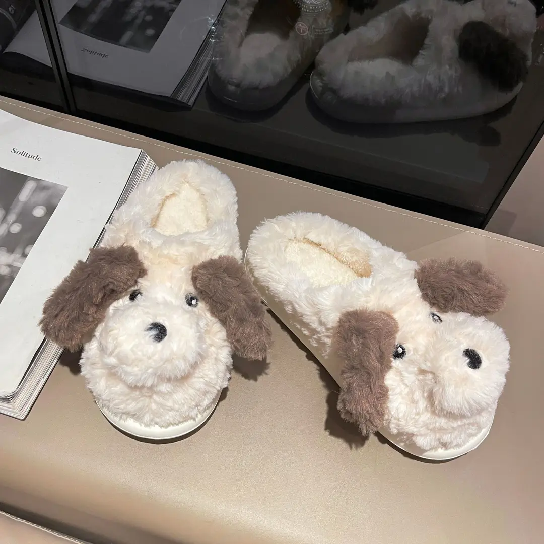 Winter Puppy Cotton Slippers, Home Shoes, Student Fashion Home Wholesale, Can Be Worn Outside, Couple Style, Plus Velvet, Home Leisure — feature 19