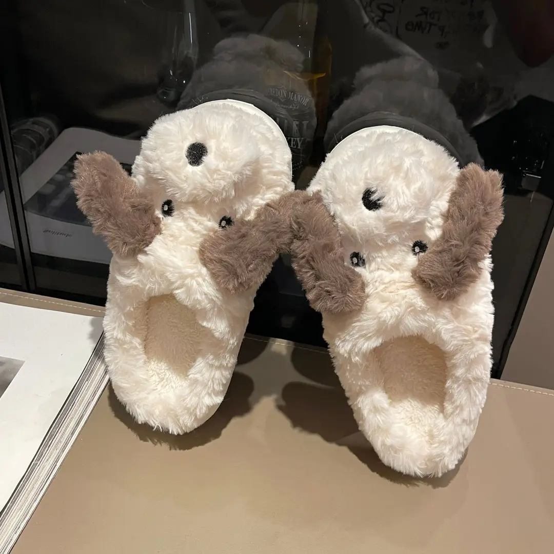 Winter Puppy Cotton Slippers, Home Shoes, Student Fashion Home Wholesale, Can Be Worn Outside, Couple Style, Plus Velvet, Home Leisure — feature 20
