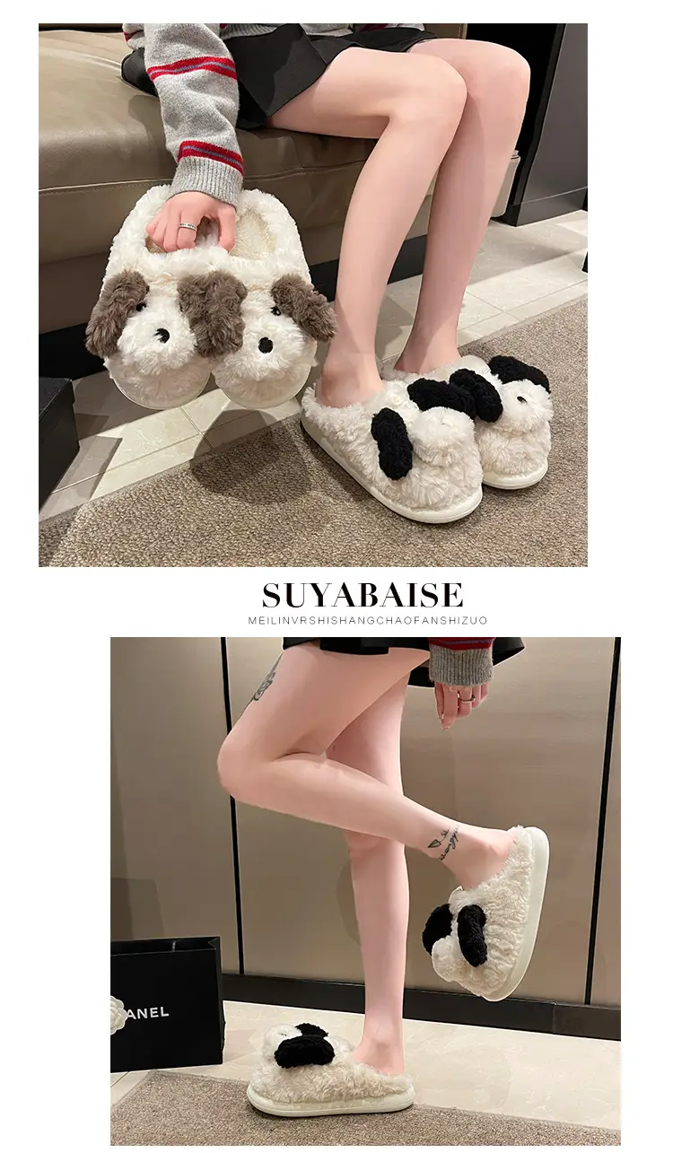 Winter Puppy Cotton Slippers, Home Shoes, Student Fashion Home Wholesale, Can Be Worn Outside, Couple Style, Plus Velvet, Home Leisure — feature 27