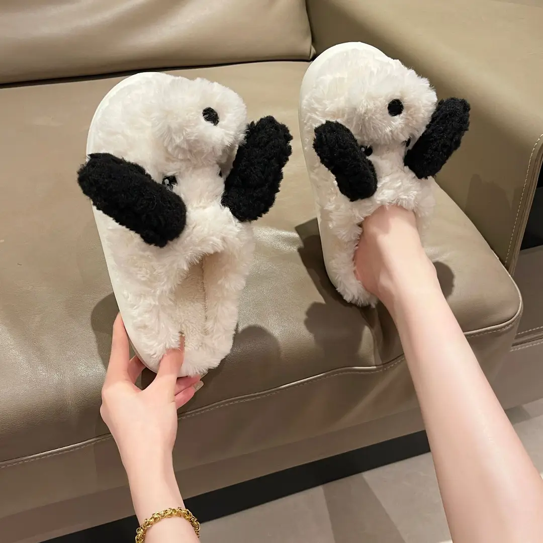Winter Puppy Cotton Slippers, Home Shoes, Student Fashion Home Wholesale, Can Be Worn Outside, Couple Style, Plus Velvet, Home Leisure — feature 3