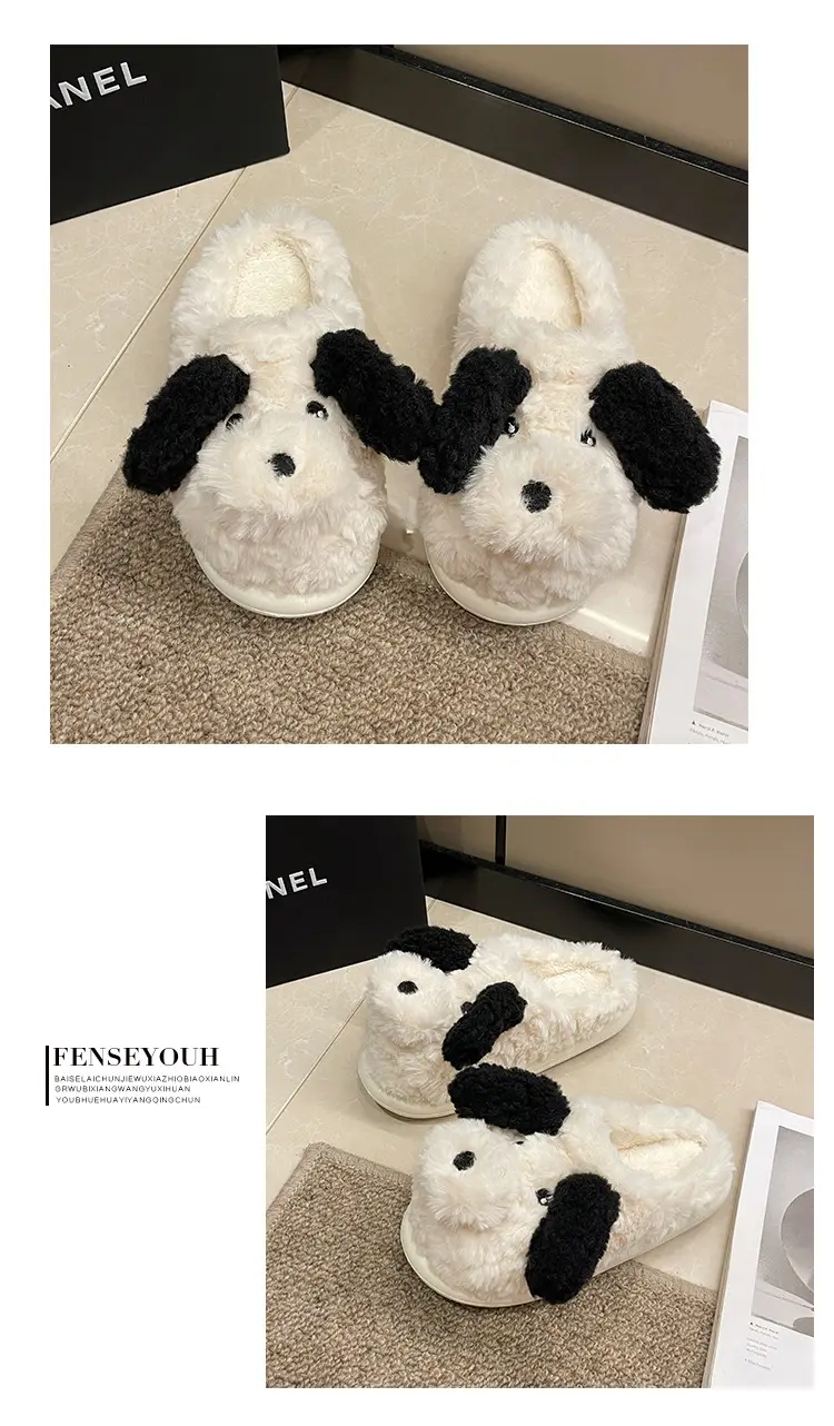 Winter Puppy Cotton Slippers, Home Shoes, Student Fashion Home Wholesale, Can Be Worn Outside, Couple Style, Plus Velvet, Home Leisure — feature 32