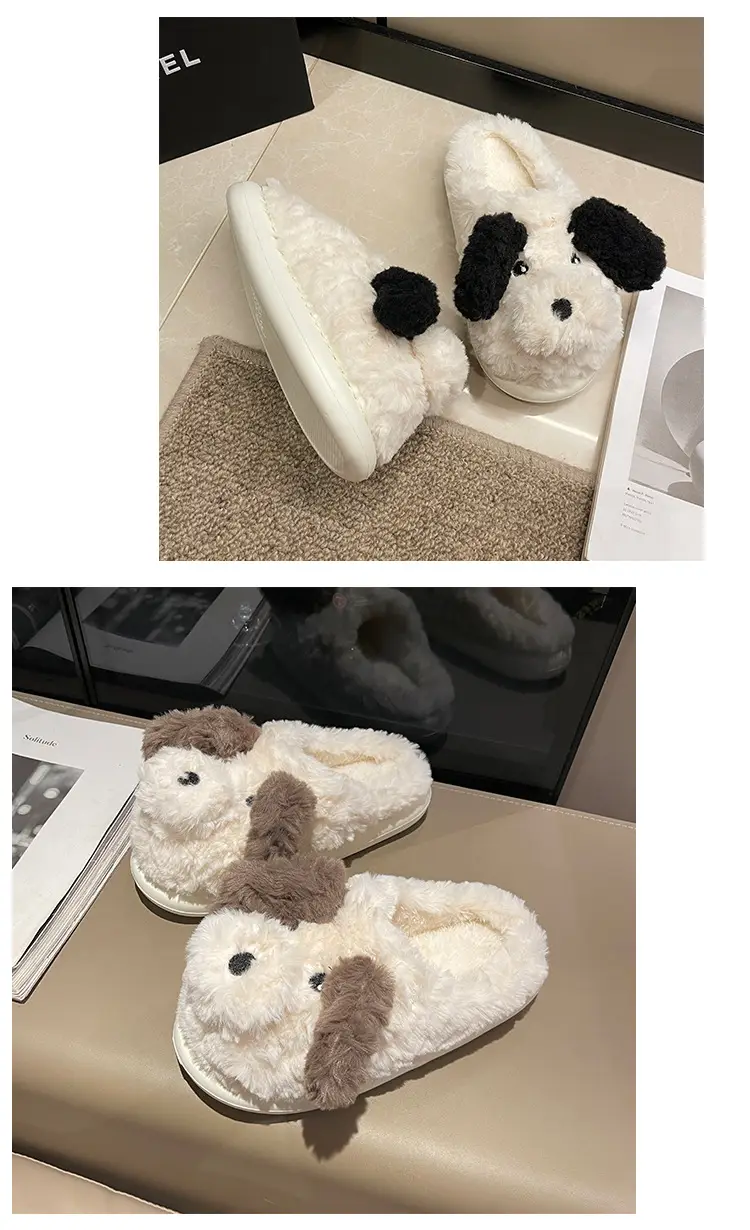 Winter Puppy Cotton Slippers, Home Shoes, Student Fashion Home Wholesale, Can Be Worn Outside, Couple Style, Plus Velvet, Home Leisure — feature 33