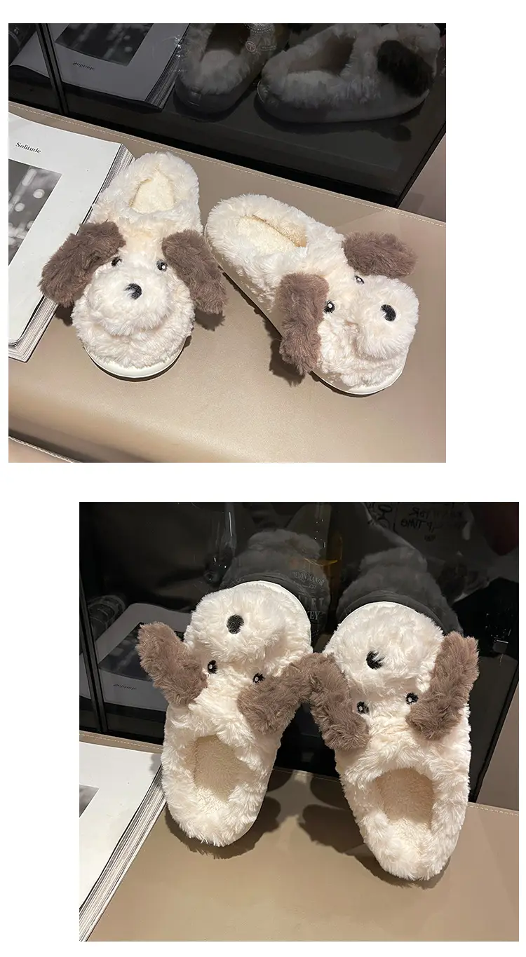 Winter Puppy Cotton Slippers, Home Shoes, Student Fashion Home Wholesale, Can Be Worn Outside, Couple Style, Plus Velvet, Home Leisure — feature 34
