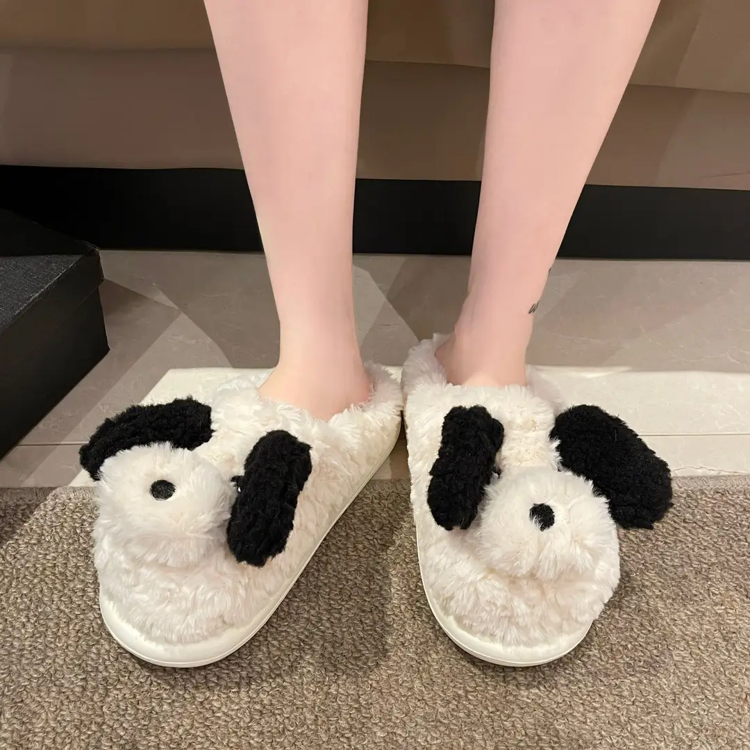 Winter Puppy Cotton Slippers, Home Shoes, Student Fashion Home Wholesale, Can Be Worn Outside, Couple Style, Plus Velvet, Home Leisure — feature 7