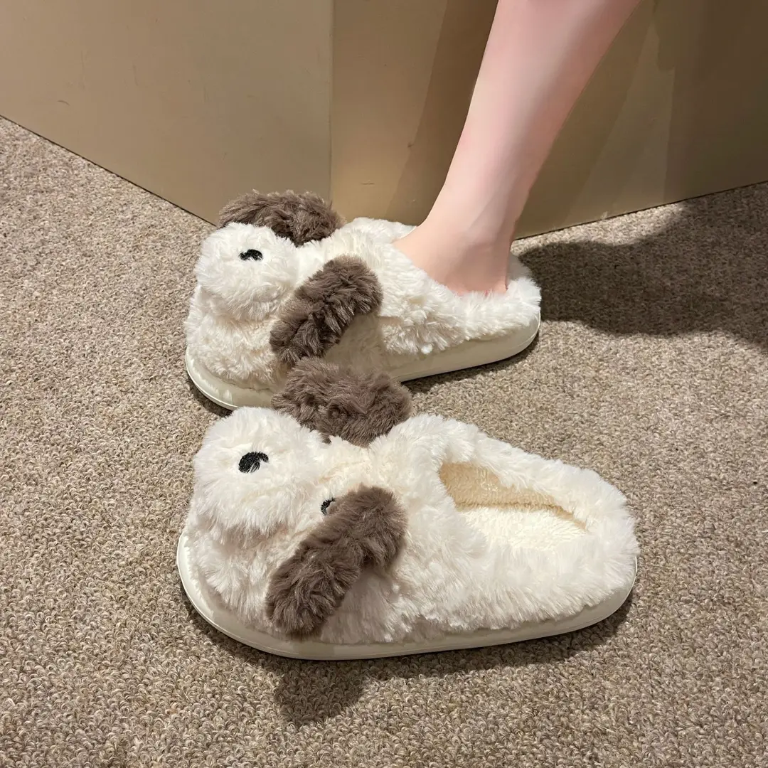 Winter Puppy Cotton Slippers, Home Shoes, Student Fashion Home Wholesale, Can Be Worn Outside, Couple Style, Plus Velvet, Home Leisure — feature 9