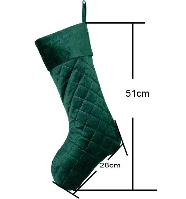 Red Green Quilted Velvet Christmas Stocking 11x20" — feature 12