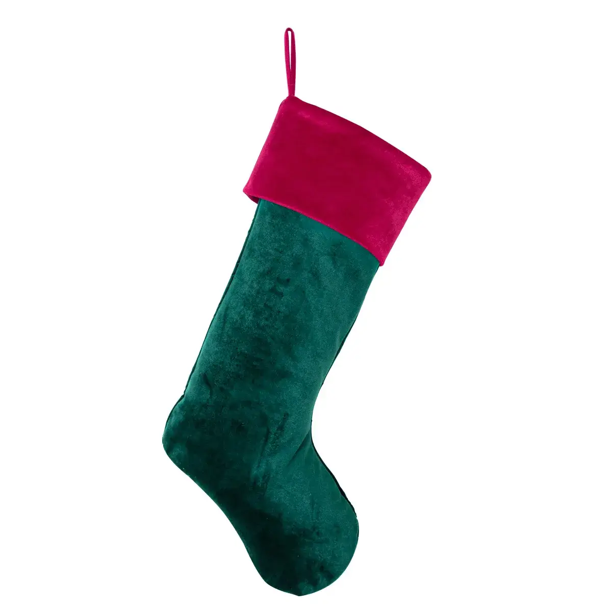 Red Green Quilted Velvet Christmas Stocking 11x20" — feature 18