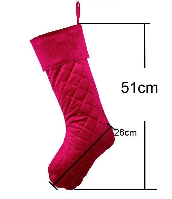 Red Green Quilted Velvet Christmas Stocking 11x20" — feature 3