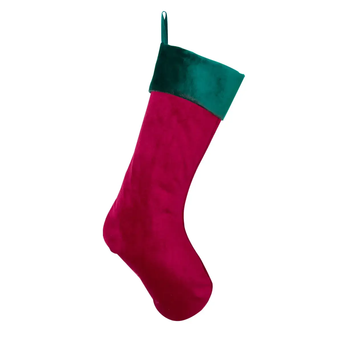 Red Green Quilted Velvet Christmas Stocking 11x20" — feature 9