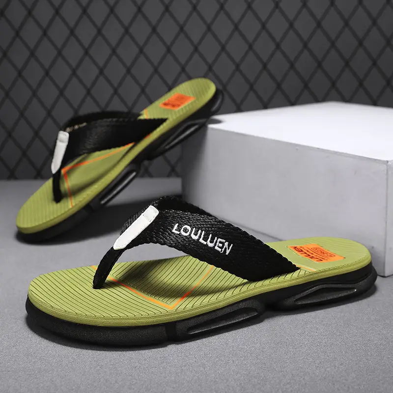 2024 Men Orange Black Flip Flops Casual Sandals - Image 5