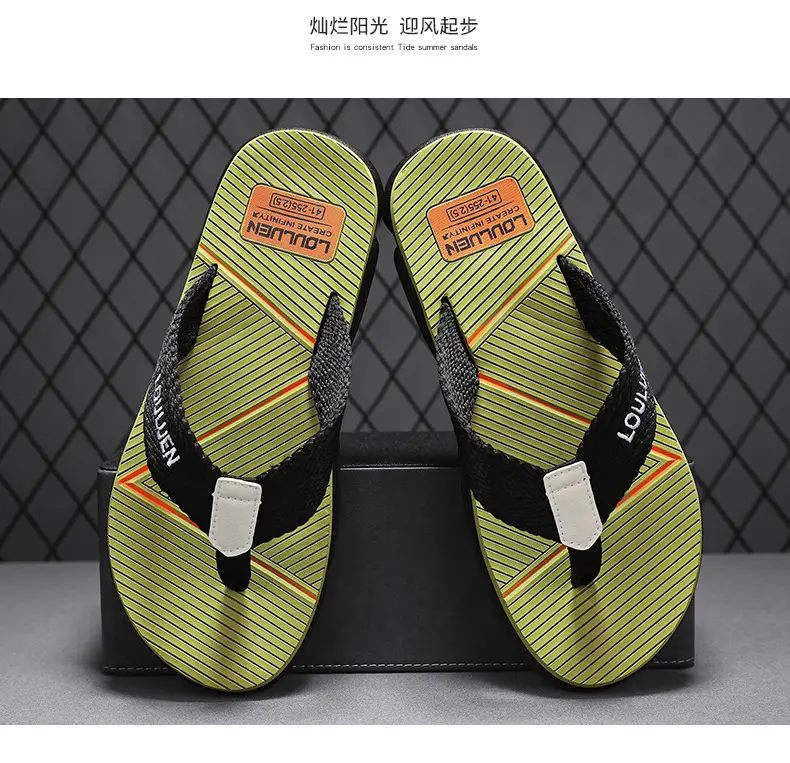 2024 Men Orange Black Flip Flops Casual Sandals — feature 13