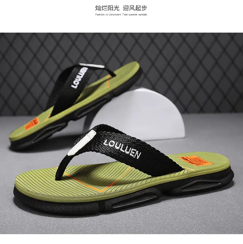 2024 Men Orange Black Flip Flops Casual Sandals — feature 14