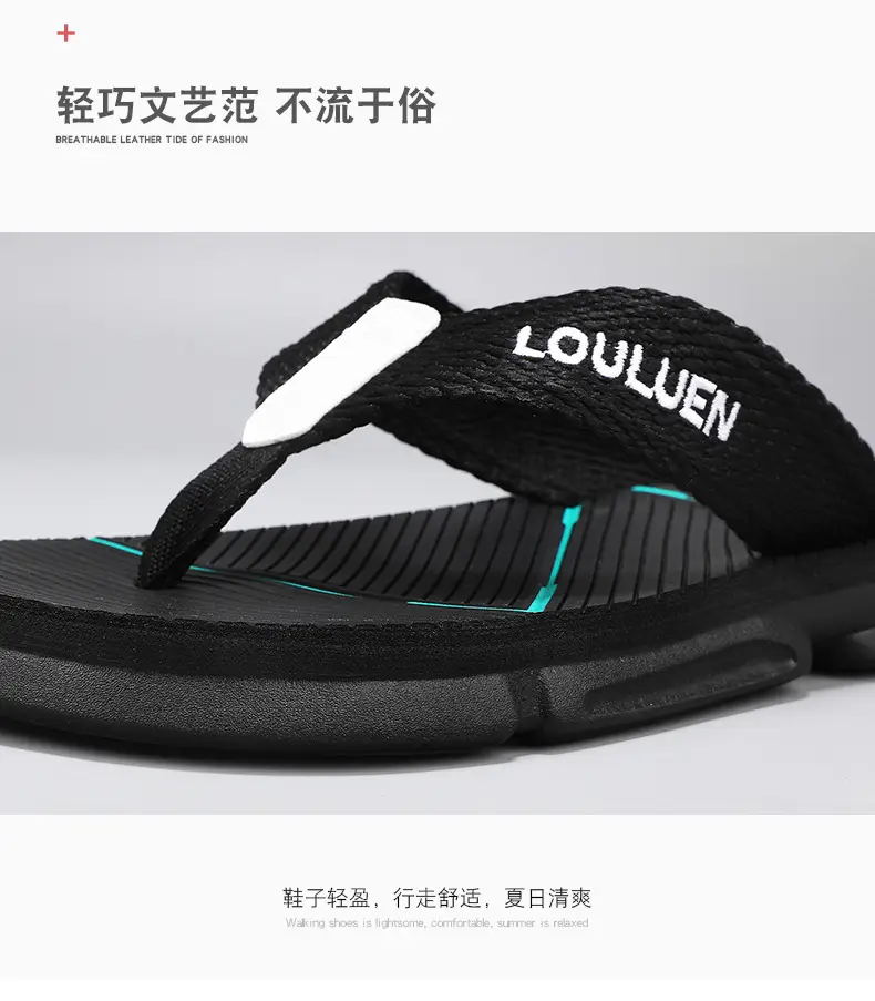 2024 Men Orange Black Flip Flops Casual Sandals — feature 6