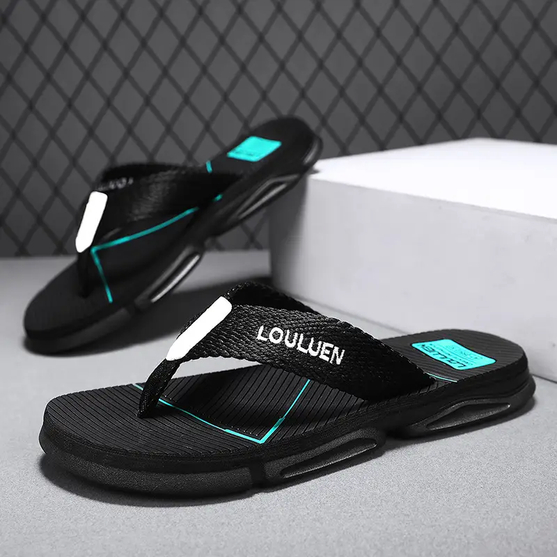 2024 Men Orange Black Flip Flops Casual Sandals - Image 3