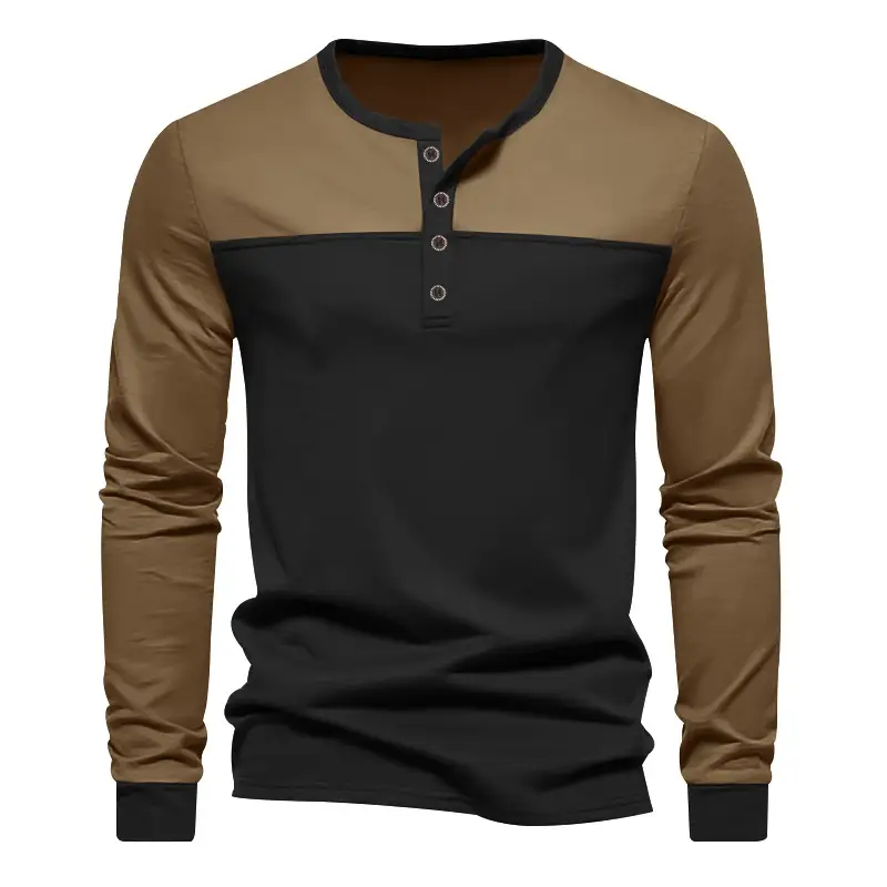 Men's 2025 Cross-Border Long Sleeve T-Shirt Brown Green — feature 14