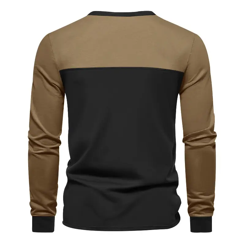 Men's 2025 Cross-Border Long Sleeve T-Shirt Brown Green — feature 16