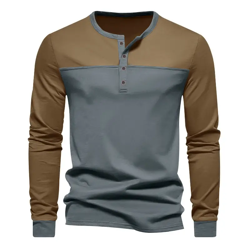 Men's 2025 Cross-Border Long Sleeve T-Shirt Brown Green — feature 22