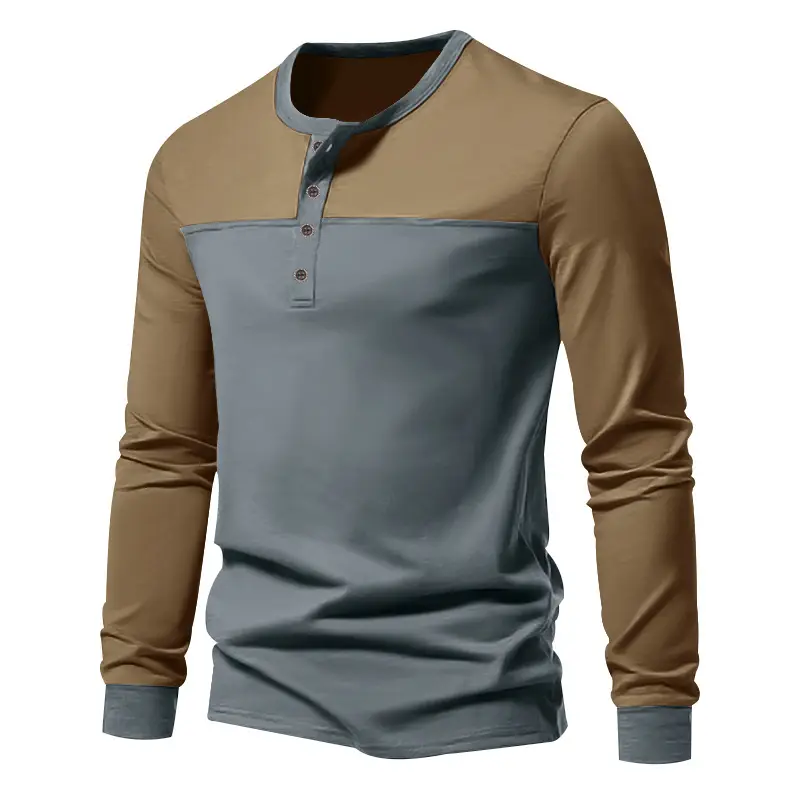 Men's 2025 Cross-Border Long Sleeve T-Shirt Brown Green — feature 23