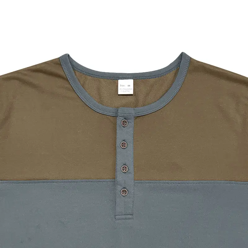 Men's 2025 Cross-Border Long Sleeve T-Shirt Brown Green — feature 25