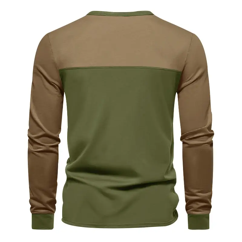 Men's 2025 Cross-Border Long Sleeve T-Shirt Brown Green — feature 32