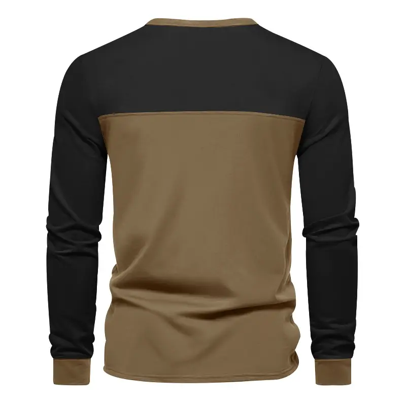 Men's 2025 Cross-Border Long Sleeve T-Shirt Brown Green — feature 8