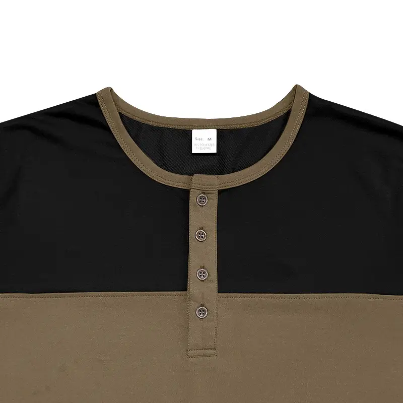 Men's 2025 Cross-Border Long Sleeve T-Shirt Brown Green — feature 9