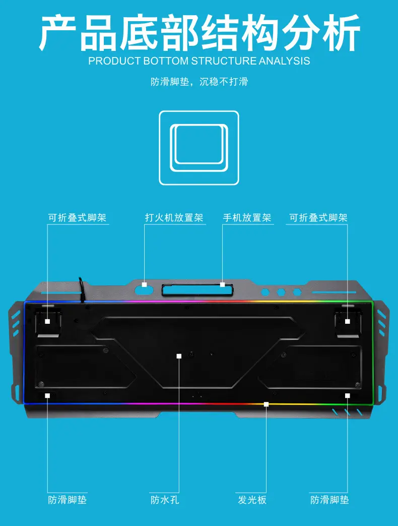 Void Battleship GK70 Hand Braced Luminous Metal Gaming Mechanical Feel Keyboard Gaming Keyboard Amazon Cross-border — feature 43