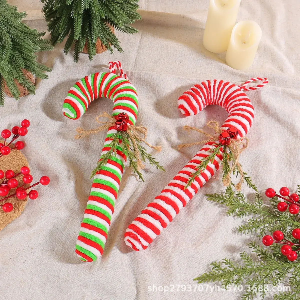 Flannel Candy Candy Hanging Christmas Ornament - Image 3