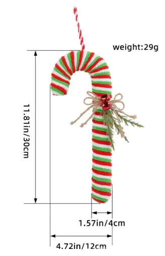 Flannel Candy Candy Hanging Christmas Ornament - Image 2