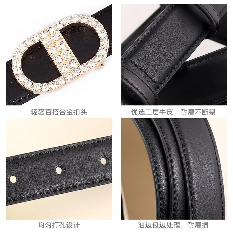 Diamond-Encrusted Leather Belt for Women - Image 12