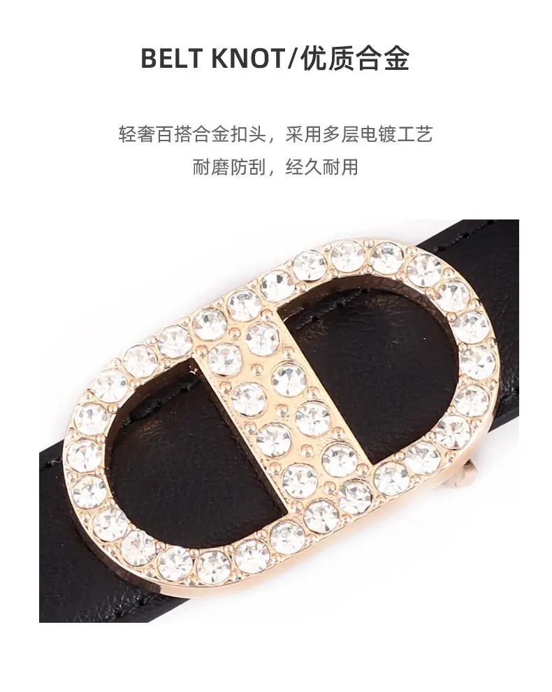 Diamond-Encrusted Leather Belt for Women — feature 33