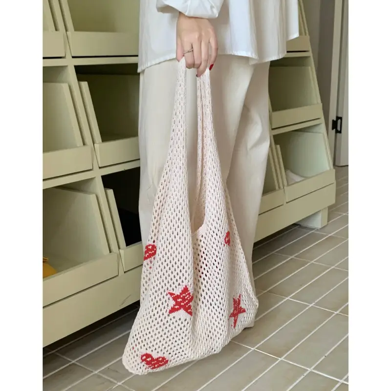 Blue Star Embroidered Crossbody Bag for Women