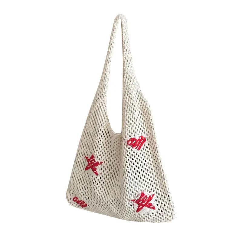 Blue Star Embroidered Crossbody Bag for Women