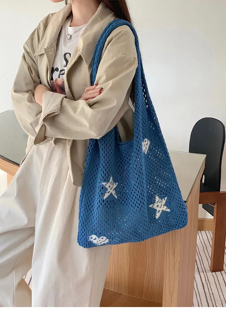 Blue Star Embroidered Crossbody Bag for Women — feature 14