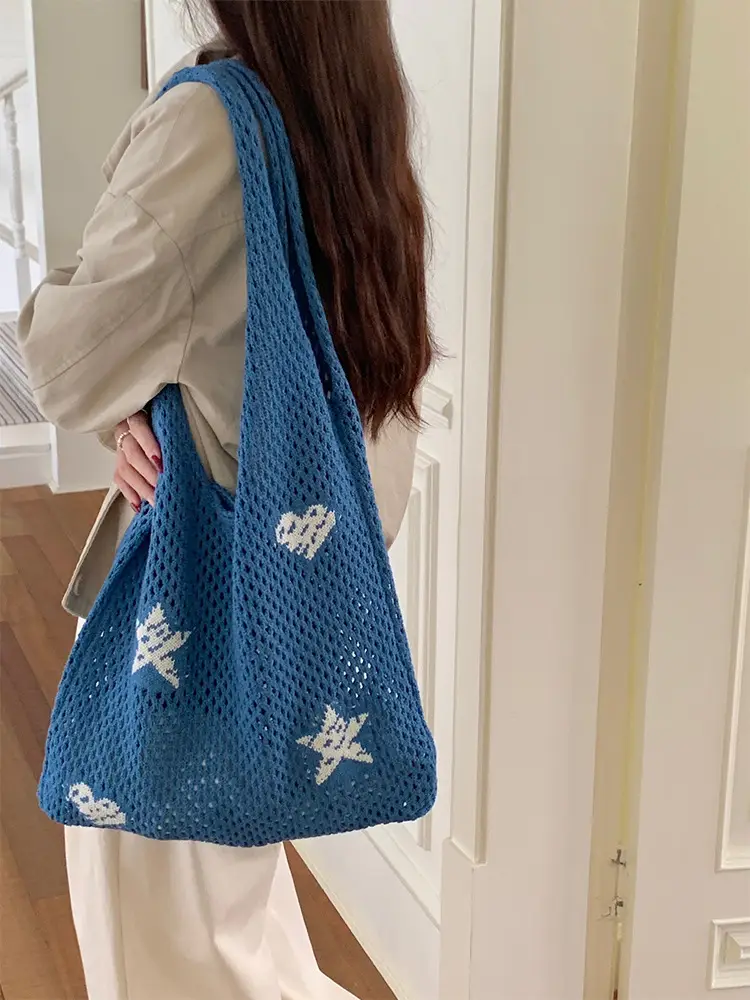Blue Star Embroidered Crossbody Bag for Women — feature 15