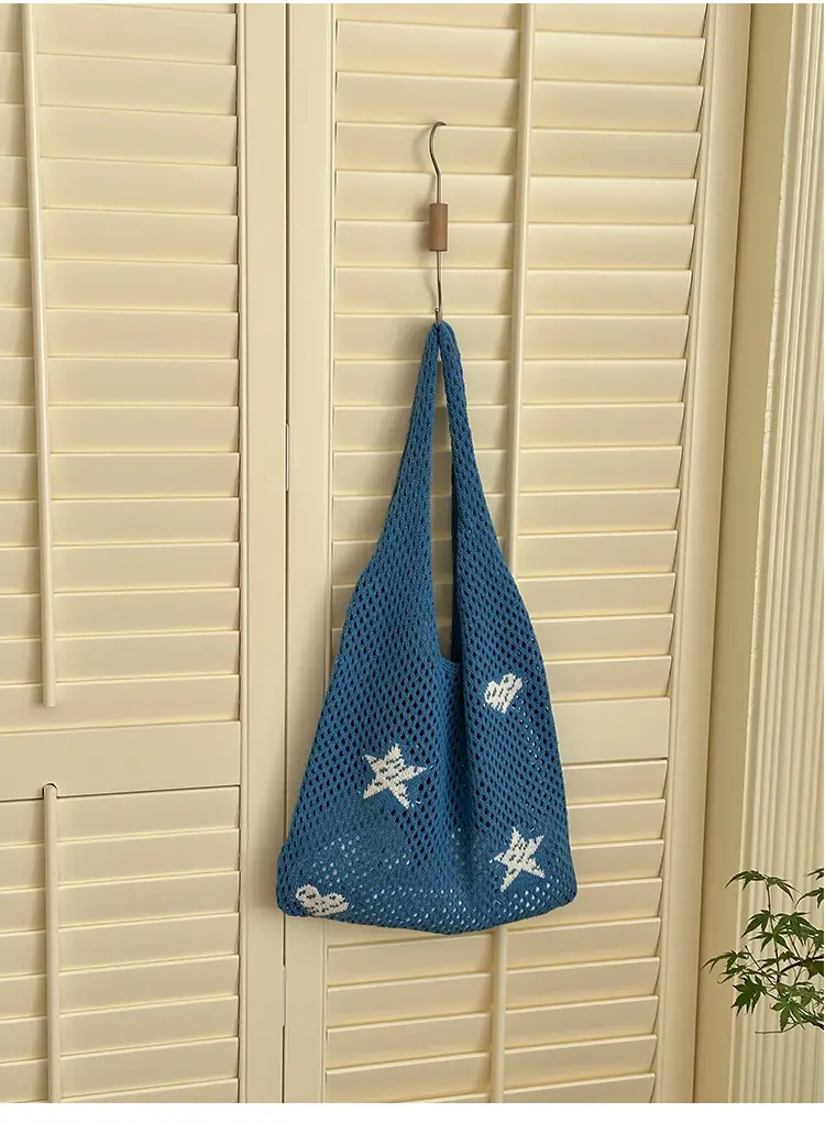Blue Star Embroidered Crossbody Bag for Women — feature 24