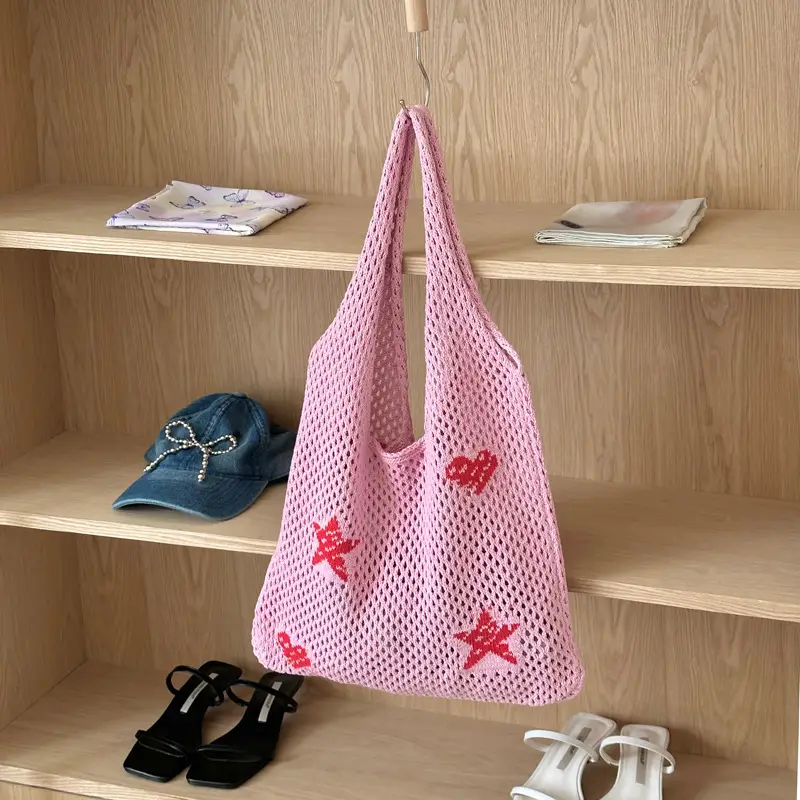Blue Star Embroidered Crossbody Bag for Women