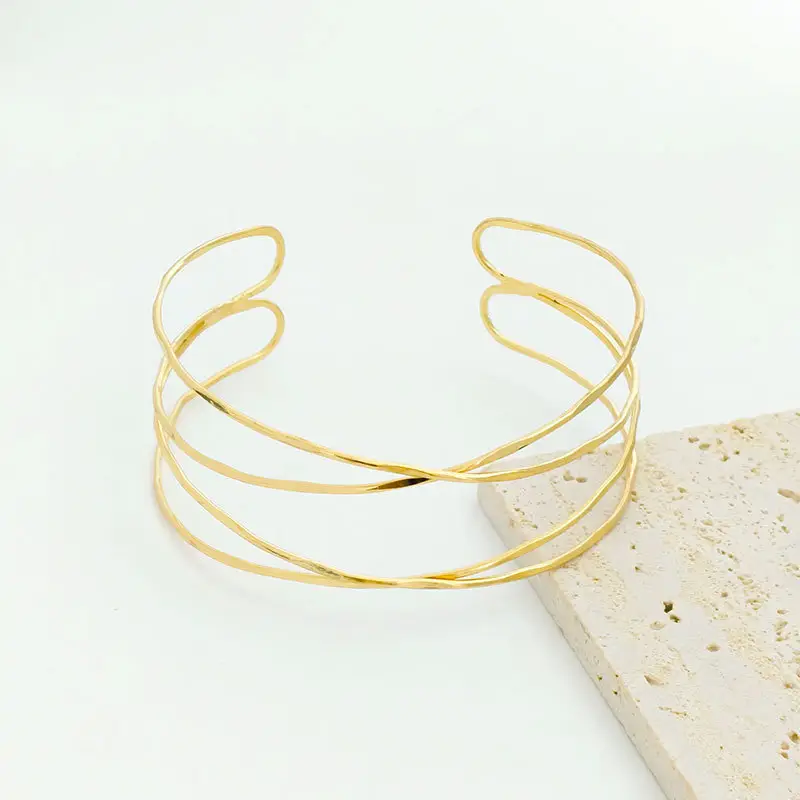 Amazon Europe and the United States cross-border wholesale hollow multi-layer cross fashion exaggerated personality arm ring opening adjustable bracelet — feature 9