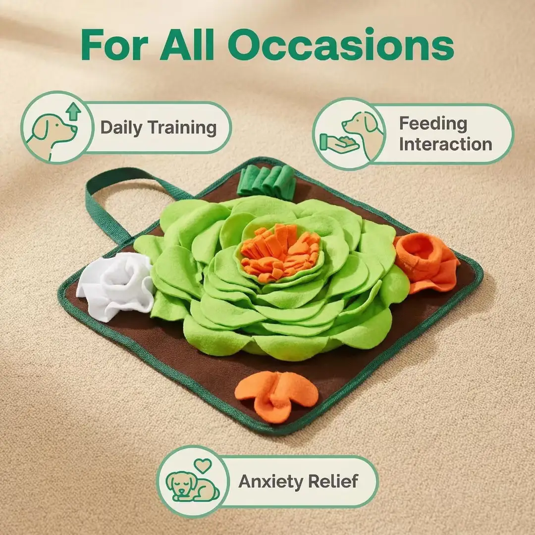 New Pet Sniffing Mat to Expend Dog Energy, Hide Cat Treats to Relieve Boredom, Pet Food Leakage Toy