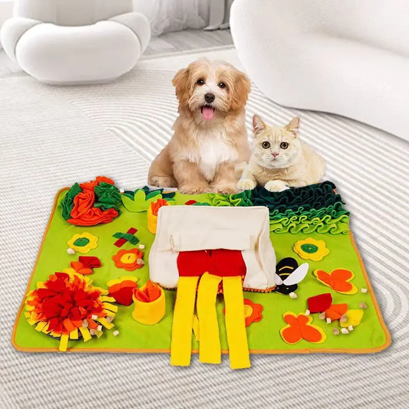 New Pet Sniffing Mat to Expend Dog Energy, Hide Cat Treats to Relieve Boredom, Pet Food Leakage Toy