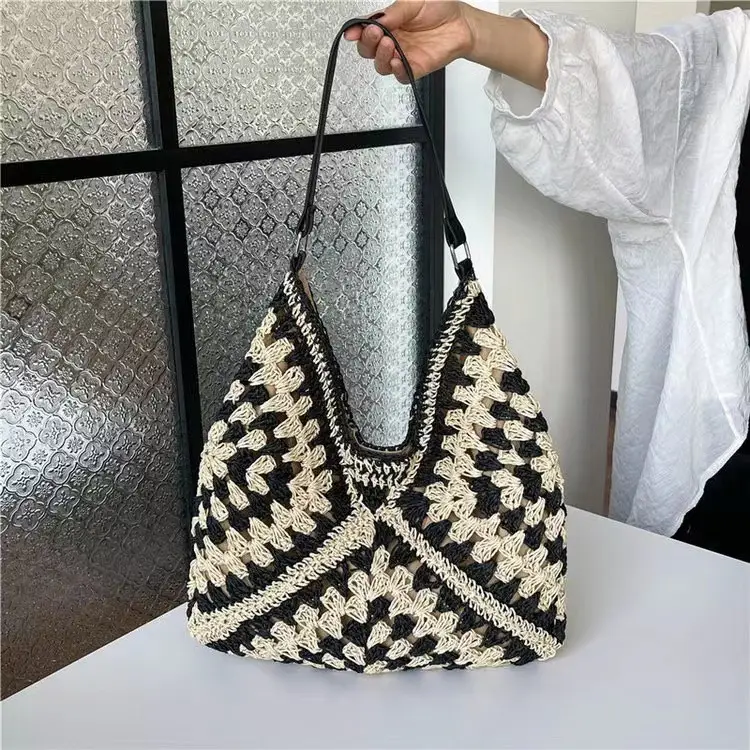 Hollow Lace Triangle Bag Women Beige - Image 5