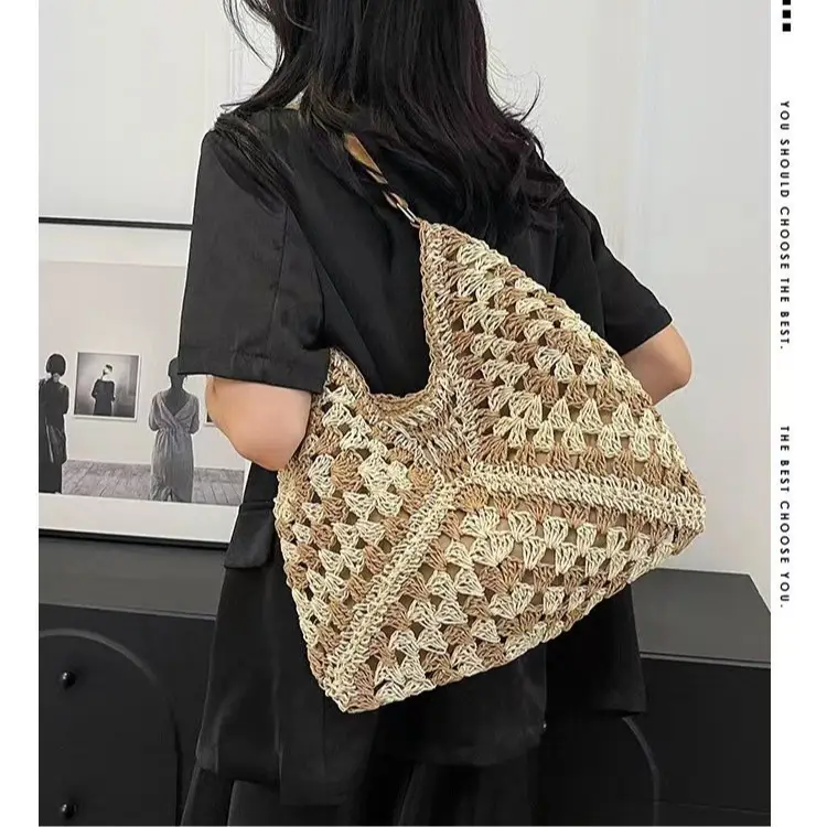 Hollow Lace Triangle Bag Women Beige - Image 6
