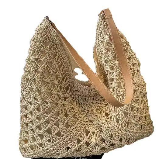 Hollow Lace Triangle Bag Women Beige - Image 8