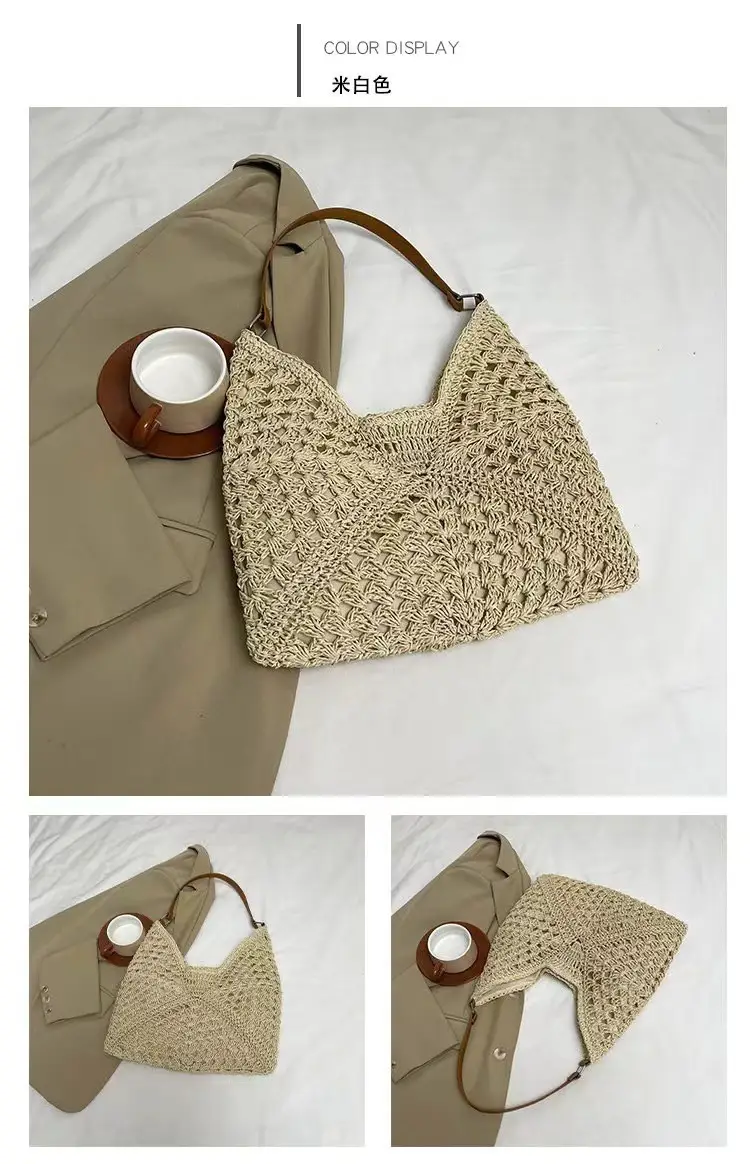 Hollow Lace Triangle Bag Women Beige — feature 2