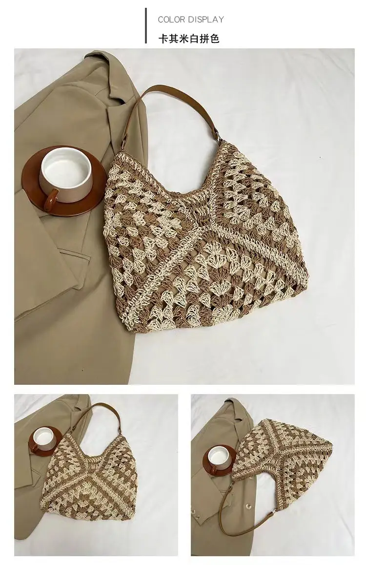 Hollow Lace Triangle Bag Women Beige — feature 4